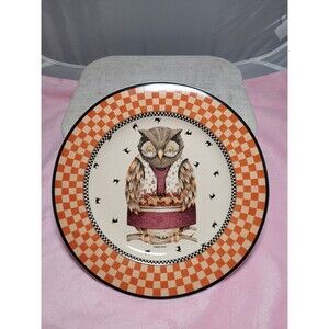 2000 Halloween Owl Debbie Mumm Salad Plate 8" Owl Sakura New